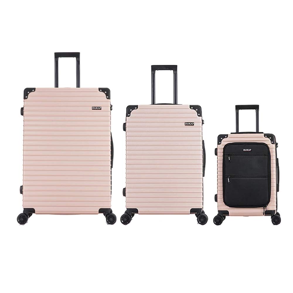 DUKAP TOUR Hardside Luggage Set with 360° Spinner Wheels | TSA Lock & Ergonomic GEL Handle Suitcases (20/24/28 Inch 3-Piece Set) | Lightweight Durable Travel Luggage for Airplane, Business Trips & Family Vacations | Champagne
