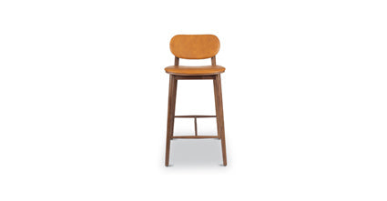 Bonato Leather Counter Stool - Modern Bar Stool with Cushioned Seat, Adjustable Height for Kitchen Island, Breakfast Bar & Home Decor