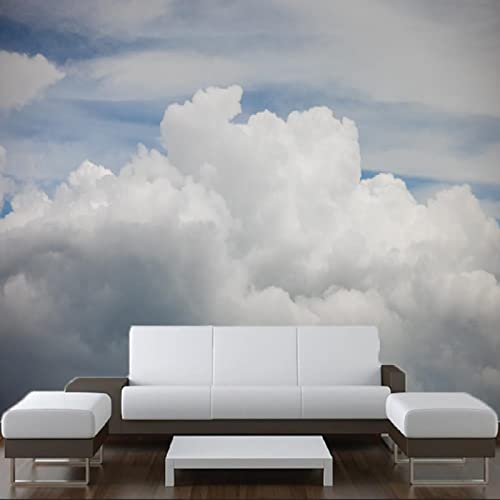 3D Sky Clouds Peel and Stick Wallpaper - Self-Adhesive PVC Wall Mural for Bedroom, Study Room, Living Room - 78