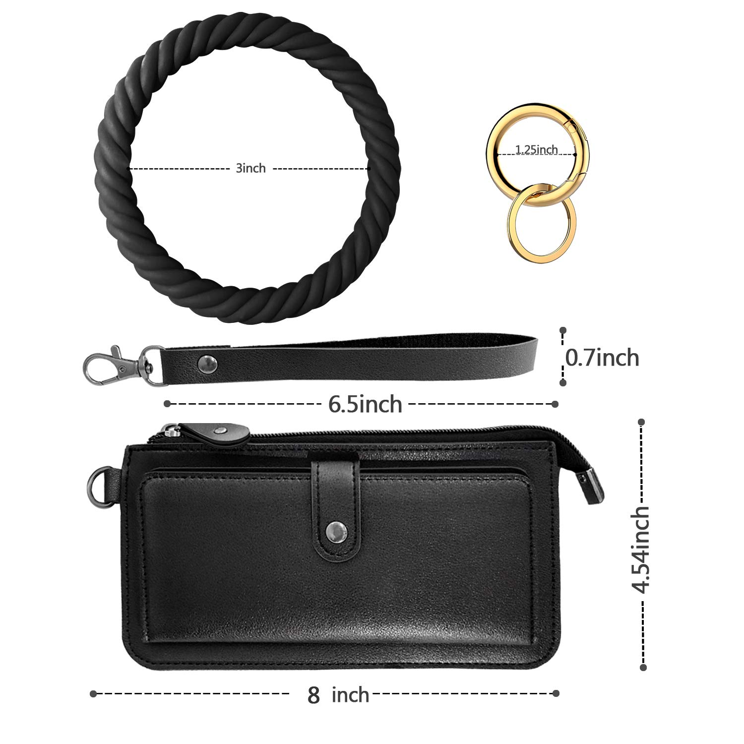 Idakekiy Wristlet Keychain - Silicone Key Ring Wallet Bracelet with Tassel for Women & Girls | Card Holder Purse for Everyday Use, Travel & Shopping