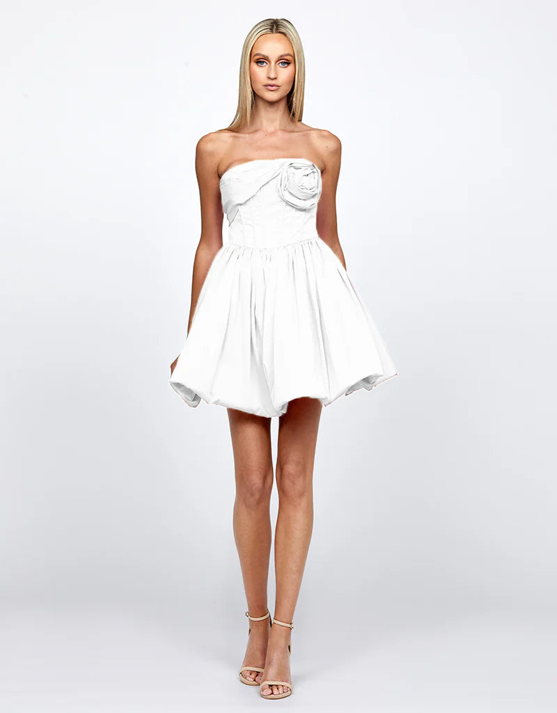 Halle Rose Strapless Mini Dress - Elegant Floral Print Party Dress for Women | Perfect for Weddings, Cocktails & Summer Outings