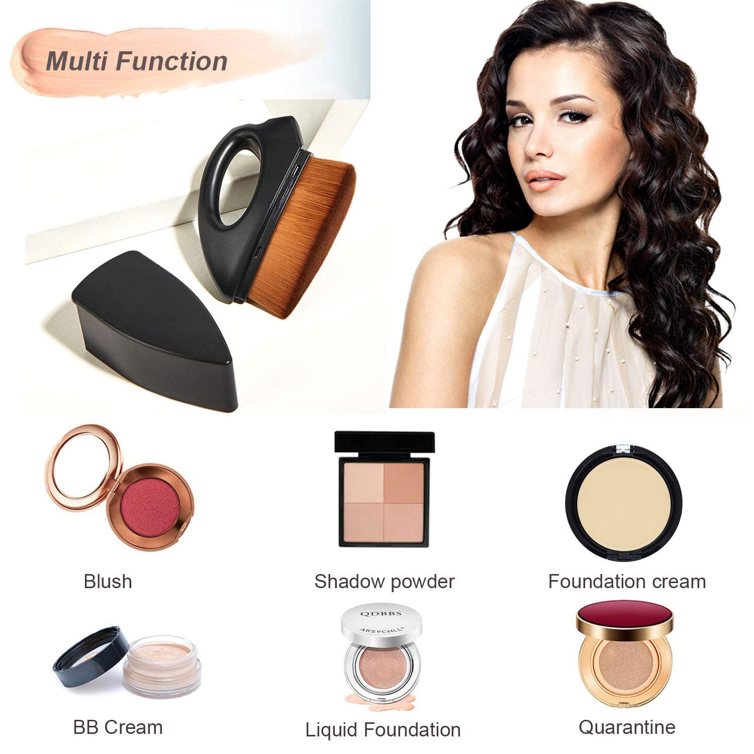 Roxer Flawless Foundation Brush - Flat Top for Liquid & Cream Makeup - Perfect for Blending & Contouring