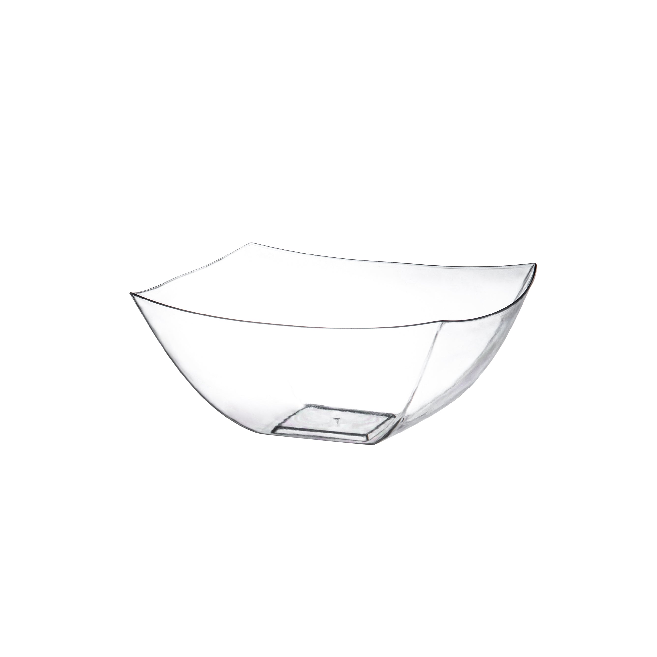 4-Pack Square Fancy Clear Serving Bowls - Elegant Glass Salad Bowls for Parties, Entertaining & Home Decor - Perfect for Fruit, Desserts, Snacks & Table Centerpieces