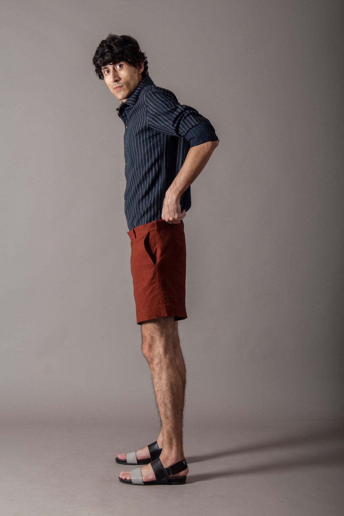 Men's Cotton Rust Shorts - Comfortable & Breathable Casual Summer Shorts for Outdoor Activities, Beach, and Travel