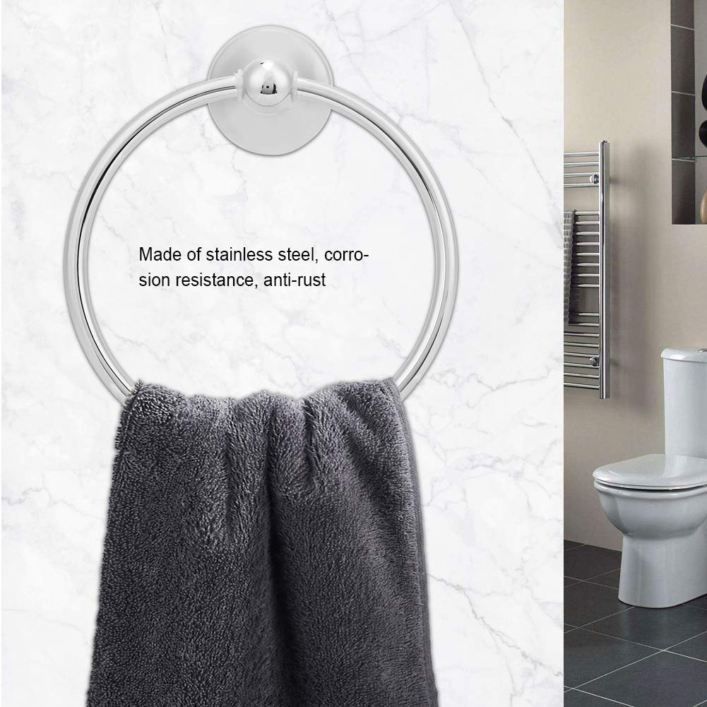 Stainless Steel Towel Ring Holder - Rustproof Round Bath Towel Rack for Kitchen, Hotel, Home & Bathroom - Durable & Wear-Resistant (340230) - Perfect for Hanging Hand Towels, Washcloths & Face Towels