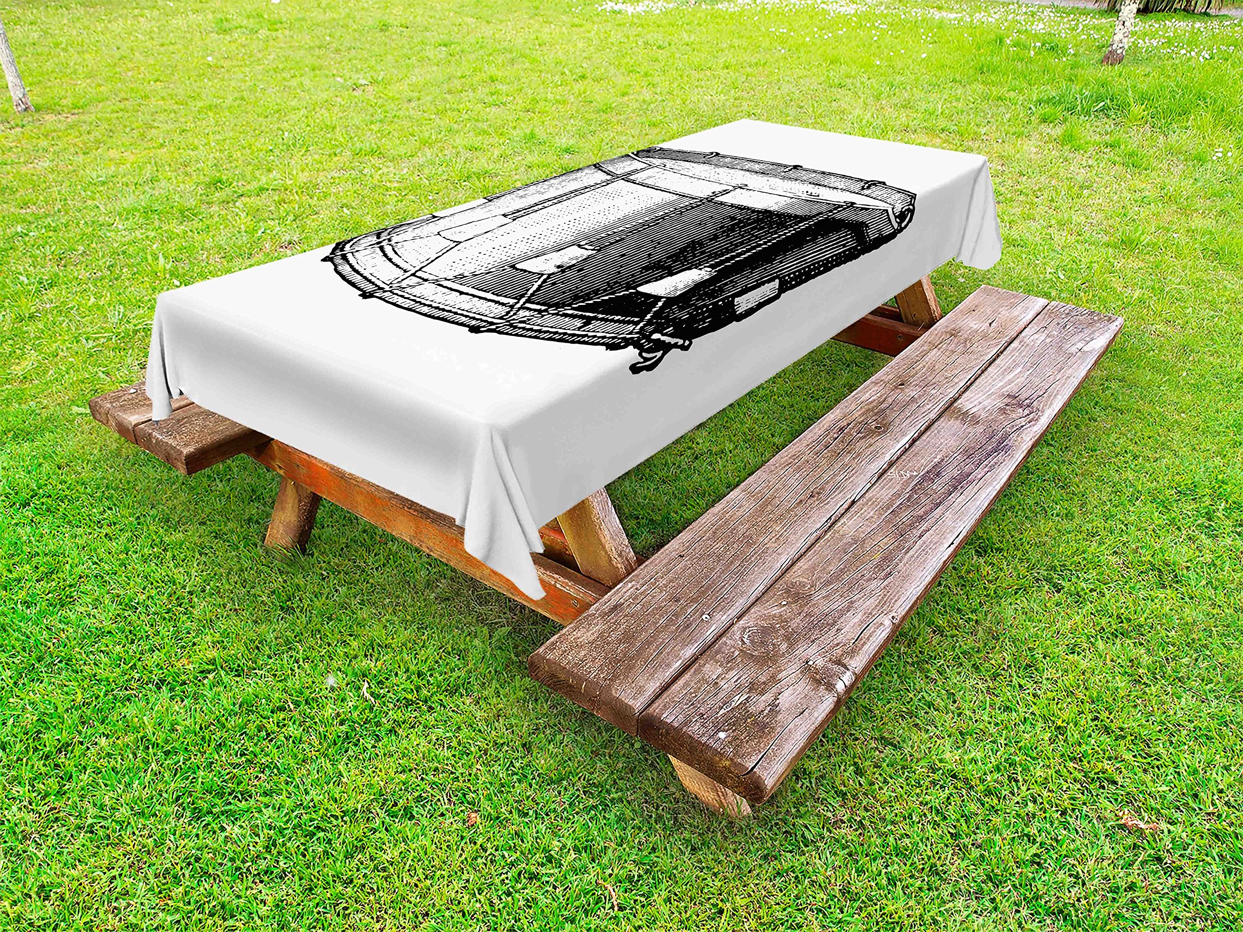Vintage Snare Drum Print Outdoor Tablecloth - 58