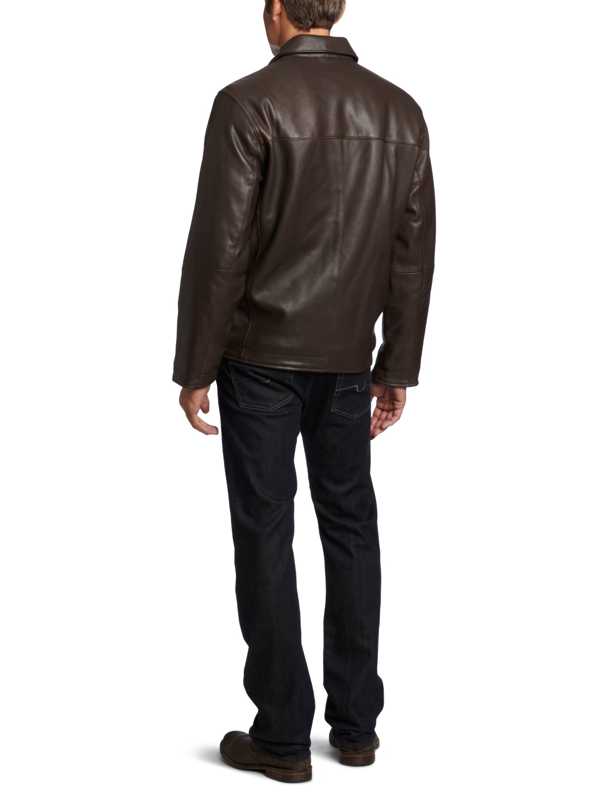 Perry Ellis Men's Tall Lamb Leather Open Bottom Jacket - Stylish Winter Coat for Casual & Outdoor Wear