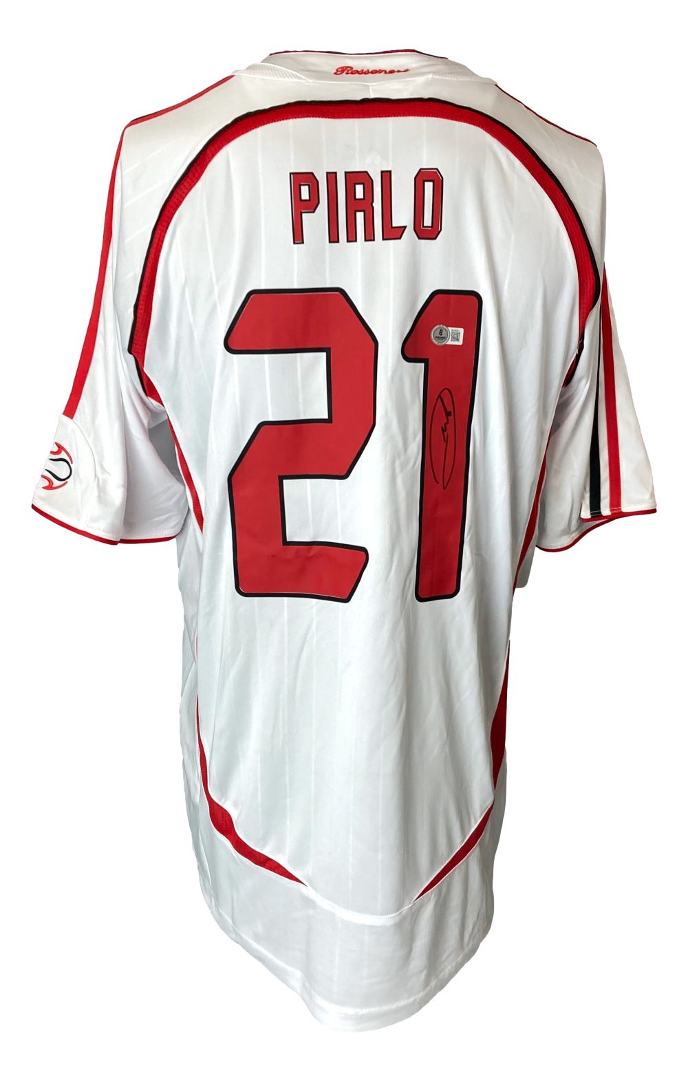 Andrea Pirlo Signed AC Milan Adidas 2007 Champions League Soccer Jersey - Authentic Match Worn Football Shirt - Perfect for Collectors, Fans & Sports Memorabilia Displays