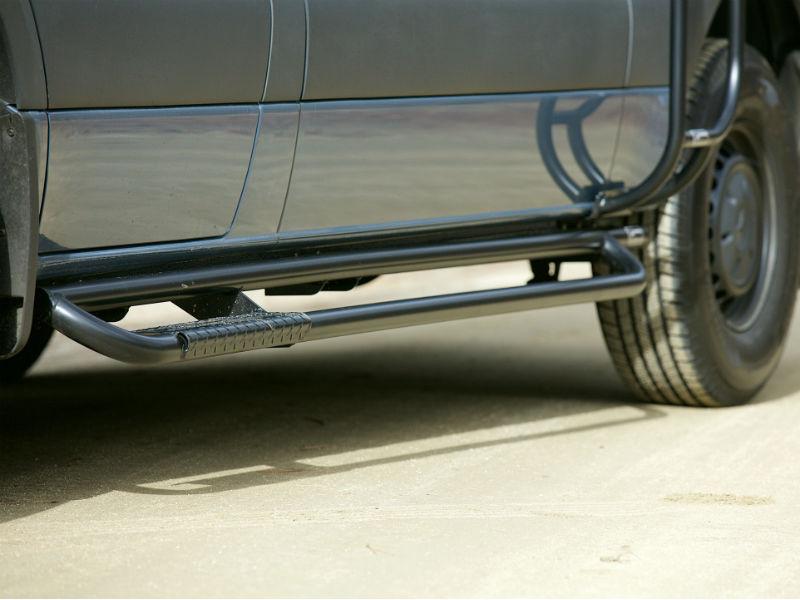 Aluminess Black Nerf Bars for Mercedes Sprinter 2007+ Models | 144WB Wheelbase | Heavy Duty Side Steps for Off-Road & Urban Driving