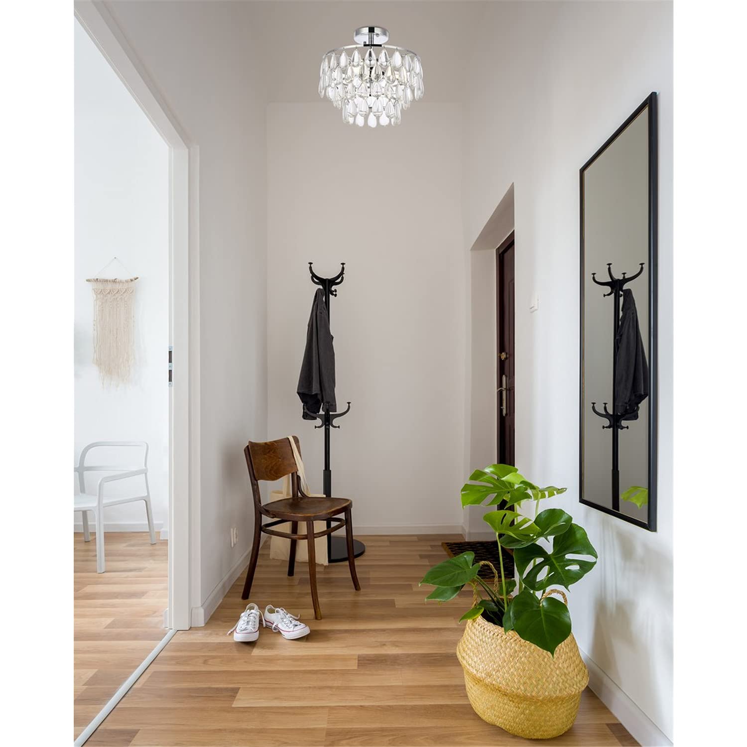 14 Inch Chrome Flush Mount Ceiling Light - Modern Indoor Lighting Fixture for Living Room, Bedroom & Kitchen | Energy Efficient LED Home Decor