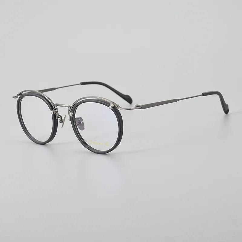 Stylish Unisex Black Titanium Acetate Eyeglasses - Oval Full Rim Frame for Men & Women | Perfect for Office, Reading & Everyday Wear (Model 492036)