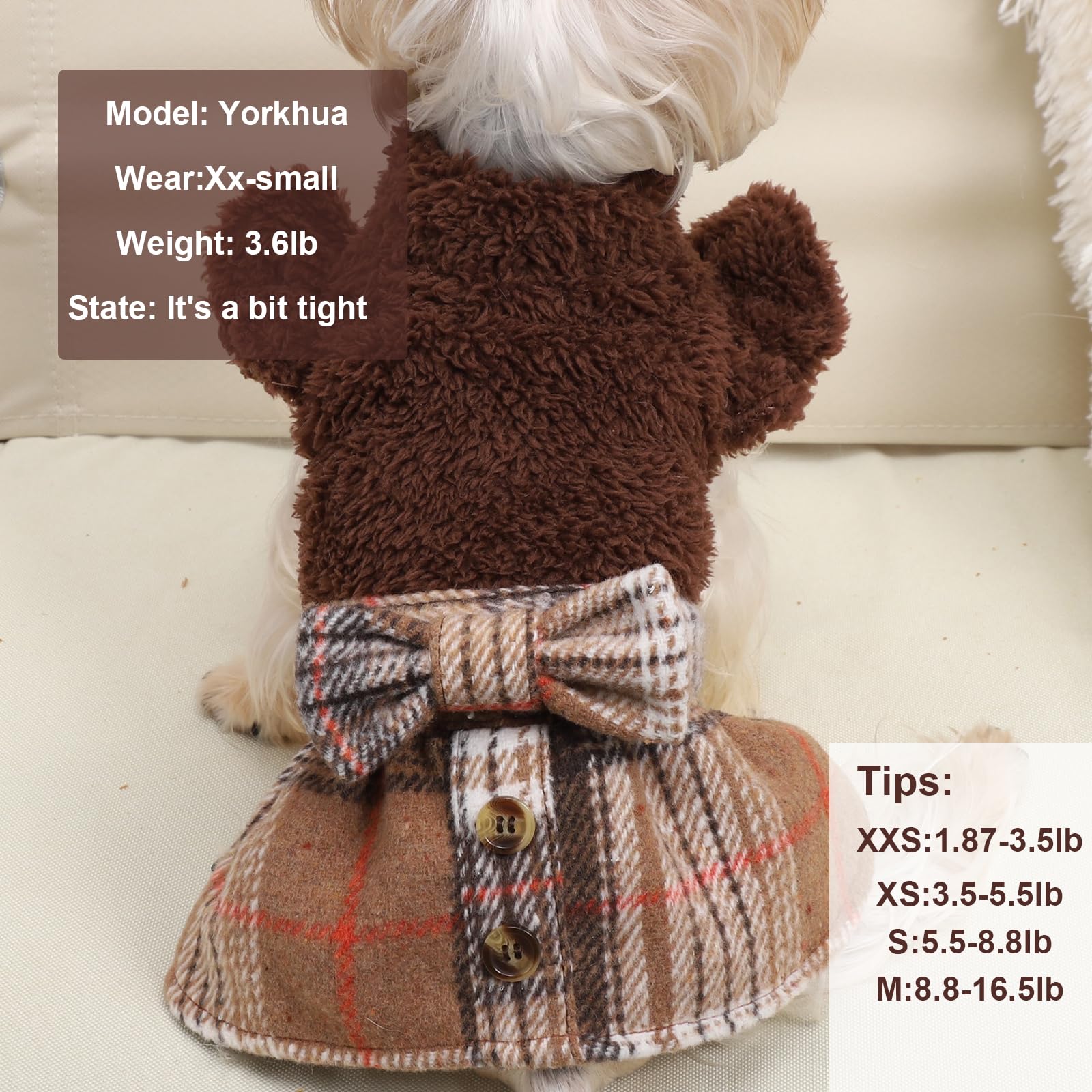 Chihuahua Christmas Sweater for Small Dogs - XS XXS Cozy Holiday Dog Sweater Outfit for Girls - Perfect for Winter Walks & Festive Photos