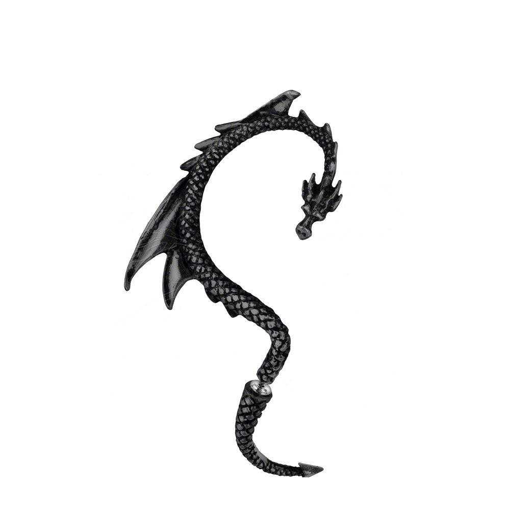 Alchemy Gothic Black Dragon's Lure Earrings - Gothic Jewelry for Women, Fantasy Dragon Earrings for Cosplay & Alternative Fashion