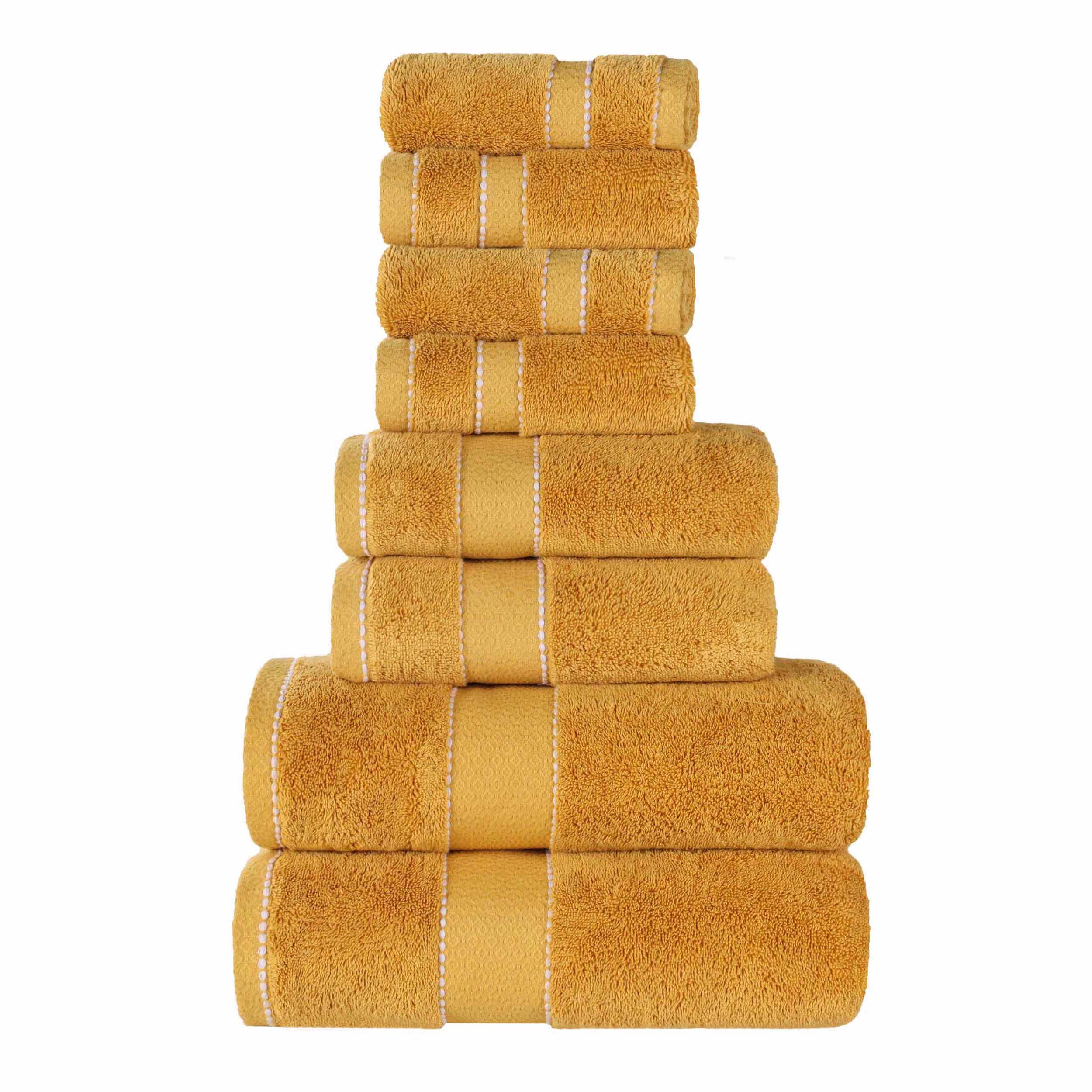 Premium 8-Piece Giza Cotton Towel Set - Ultra Absorbent, Soft & Durable Egyptian Cotton Bath Towels for Spa, Bathroom & Luxury Home Use