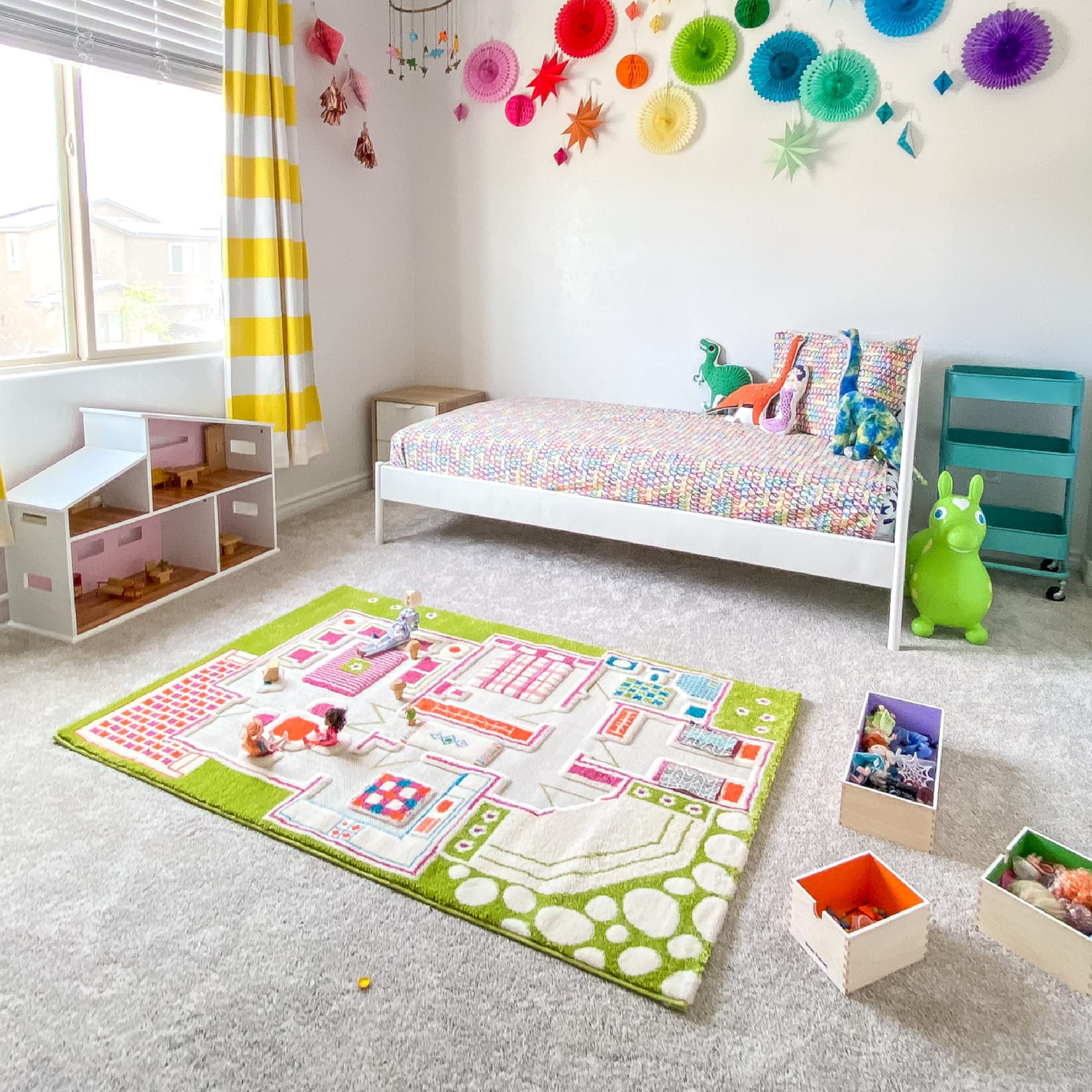 IVI Playhouse Green 3D Play Mat - Non-Toxic & Stain Resistant Montessori Educational Activity Toy for Toddlers & Kids (59