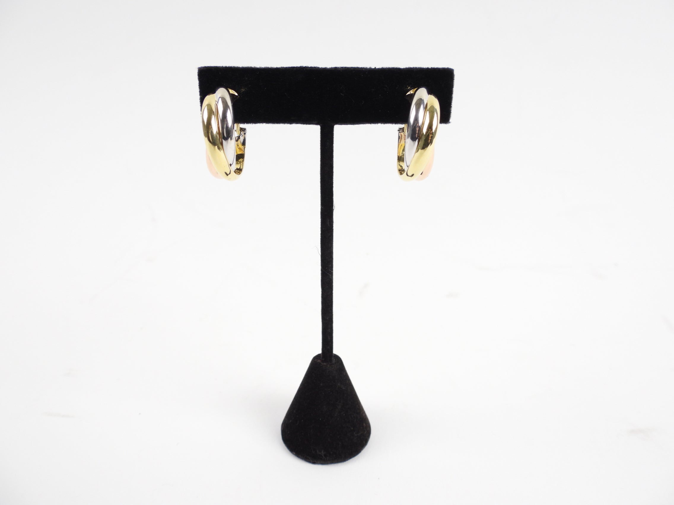 Cartier 18k Tri-Color Gold Trinity XL Hoop Earrings for Women - Luxury Jewelry Gift for Anniversary, Birthday & Special Occasions