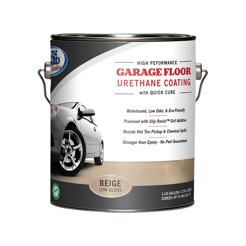 SP-1504 Beige Garage Floor Urethane Sealer - 1 Gallon Single Part Ready-to-Use Epoxy Coating (Covers 200 Sq.Ft) - Durable Concrete Protection for Garages, Basements & Workshops