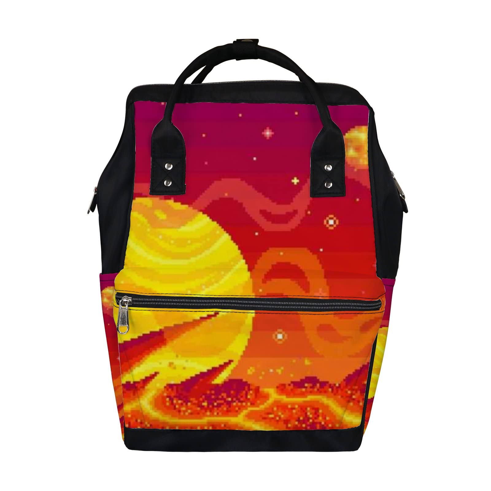 Galaxy Print Diaper Backpack for Travel - Large Capacity Baby Nappy Changing Bag with Laptop Compartment, Sun & Moon Design - Durable Unisex Diaper Bag for Women & Men | Perfect for Parenting, Daycare & Family Outings