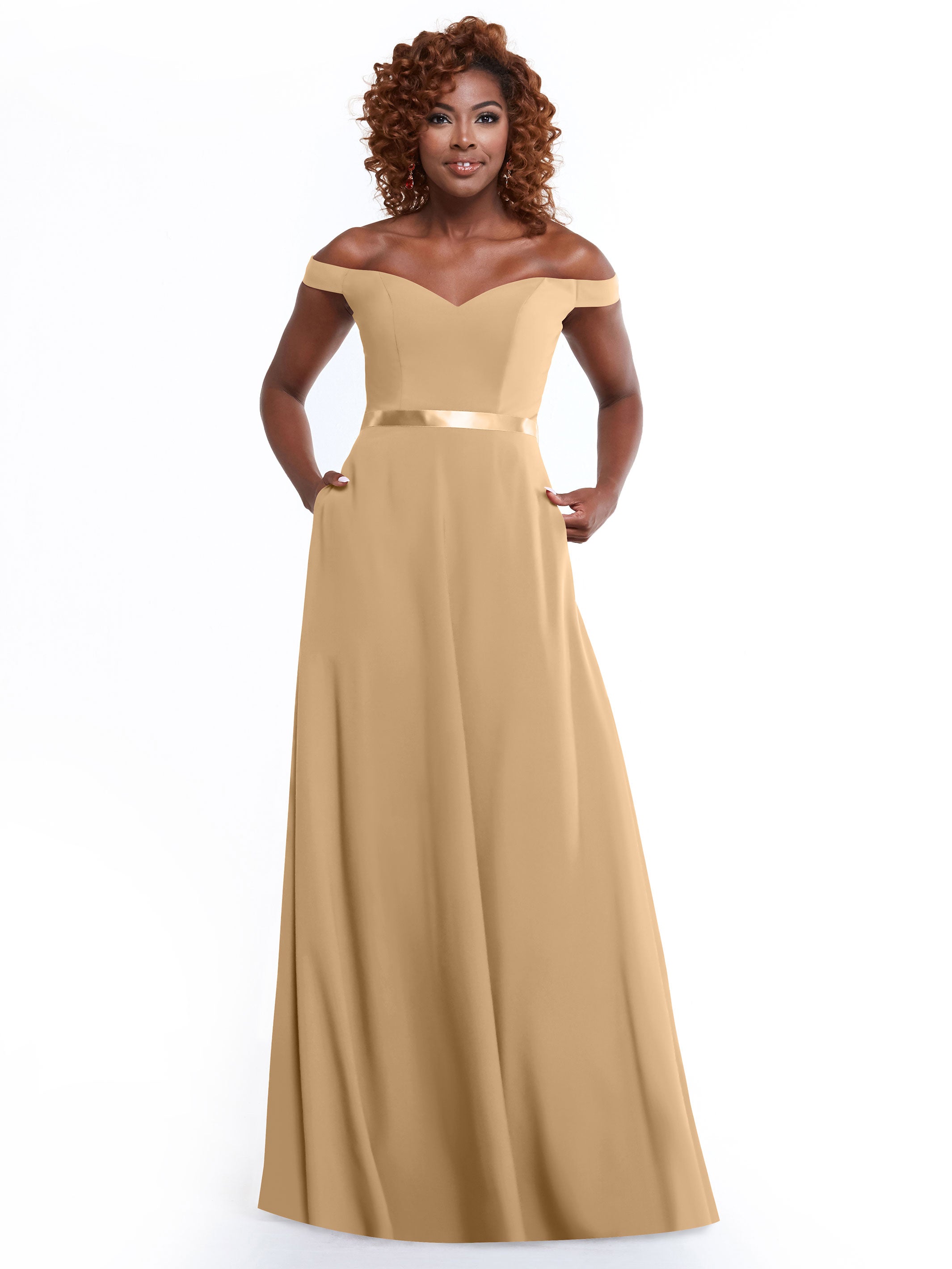 Elegant Off-the-Shoulder A-Line Chiffon Bridesmaid Dress with Sash - Size 80100 - Perfect for Weddings, Formal Events & Special Occasions