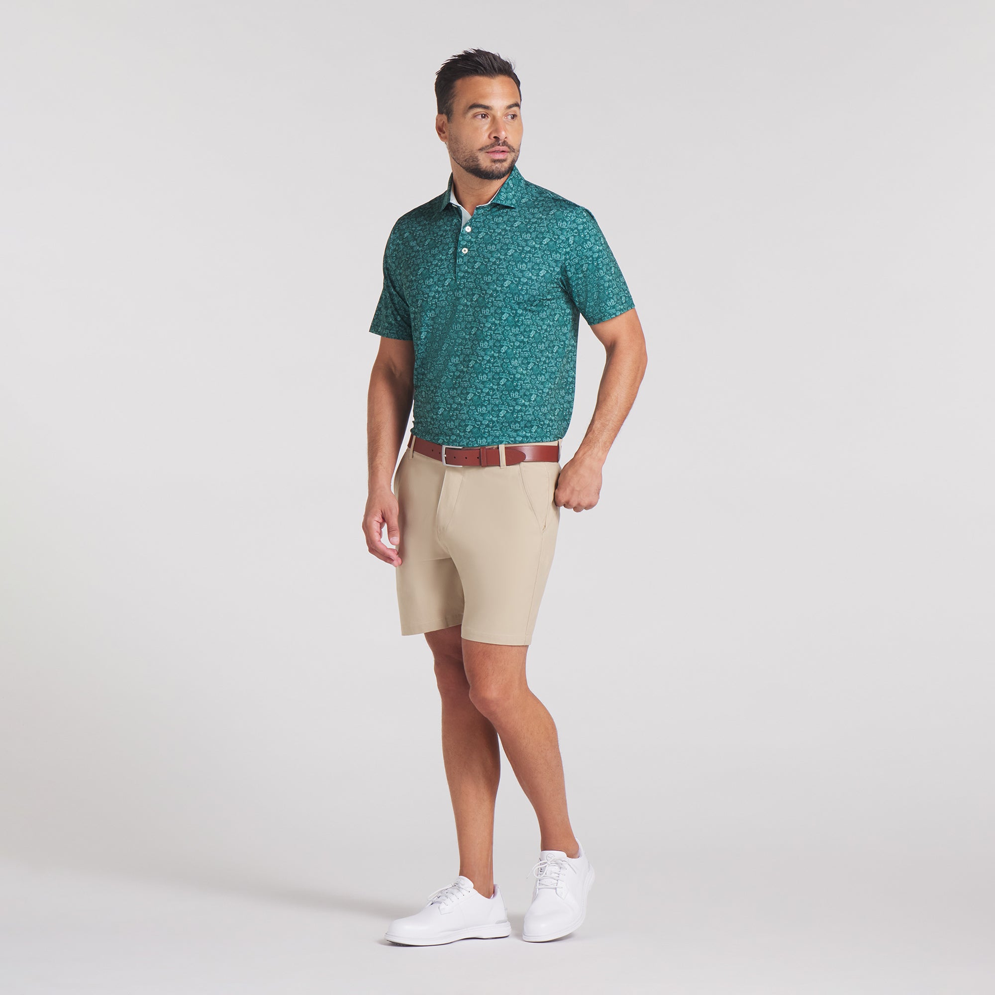 MATTR Peach Stand Golf Polo Shirt for Men - Breathable, Moisture-Wicking Performance Golf Shirt - Perfect for Golf, Casual Wear & Outdoor Activities