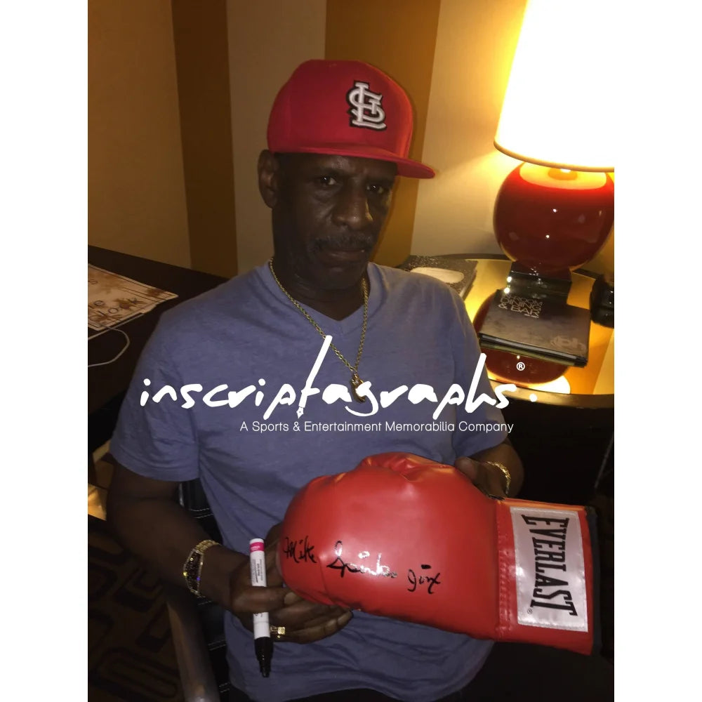 Leon vs. Michael Spinks Dual Signed Boxing Glove with COA - Authentic Muhammad Ali & Mike Tyson Memorabilia - Perfect for Boxing Fans, Collectors, and Sports Memorabilia Displays