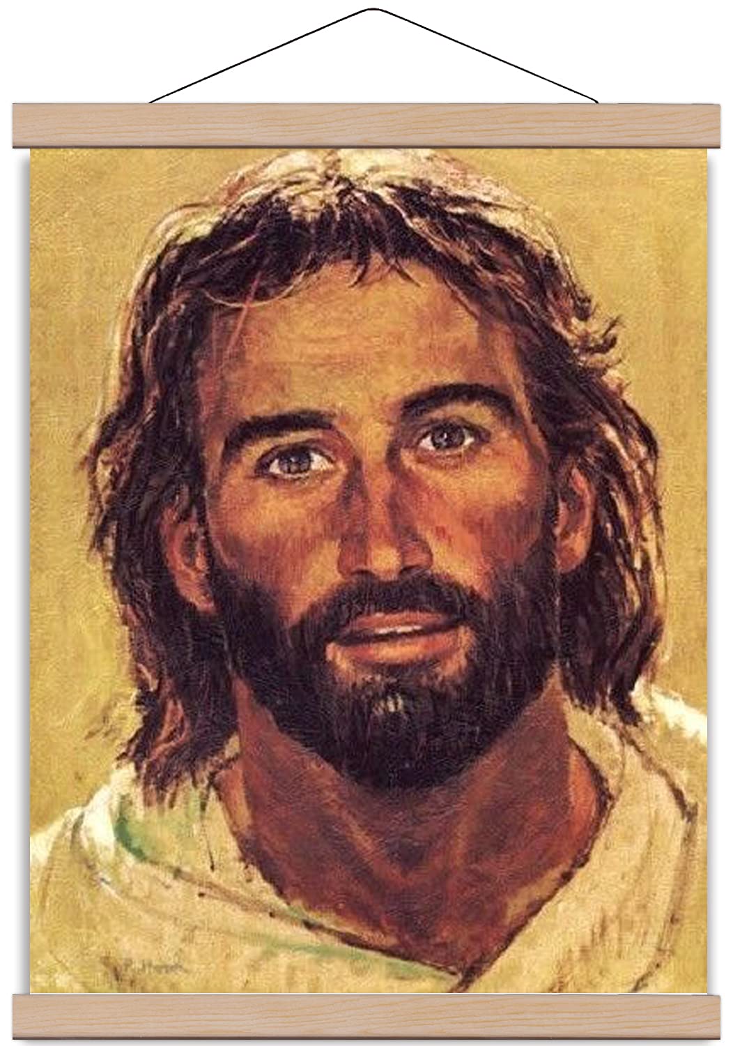 Jesus Canvas Wall Art - Smiling Christ Portrait Christian Home Decor for Living Room, Bedroom & Office - Inspirational Religious Gift for Faithful