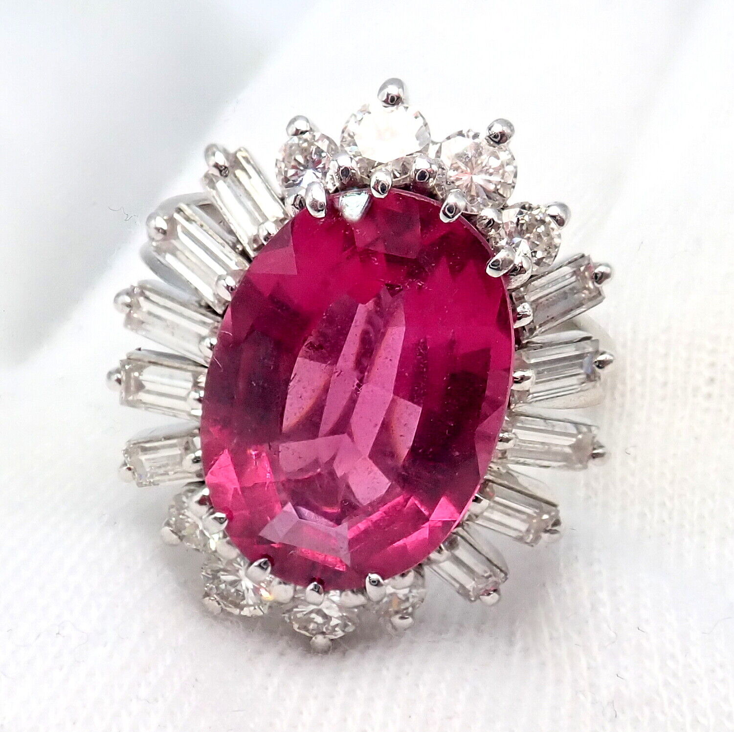 Authentic H. Stern 18k White Gold Diamond & Pink Tourmaline Ring & Earrings Set | Luxury Jewelry Gift for Women | Perfect for Weddings, Anniversaries & Special Occasions