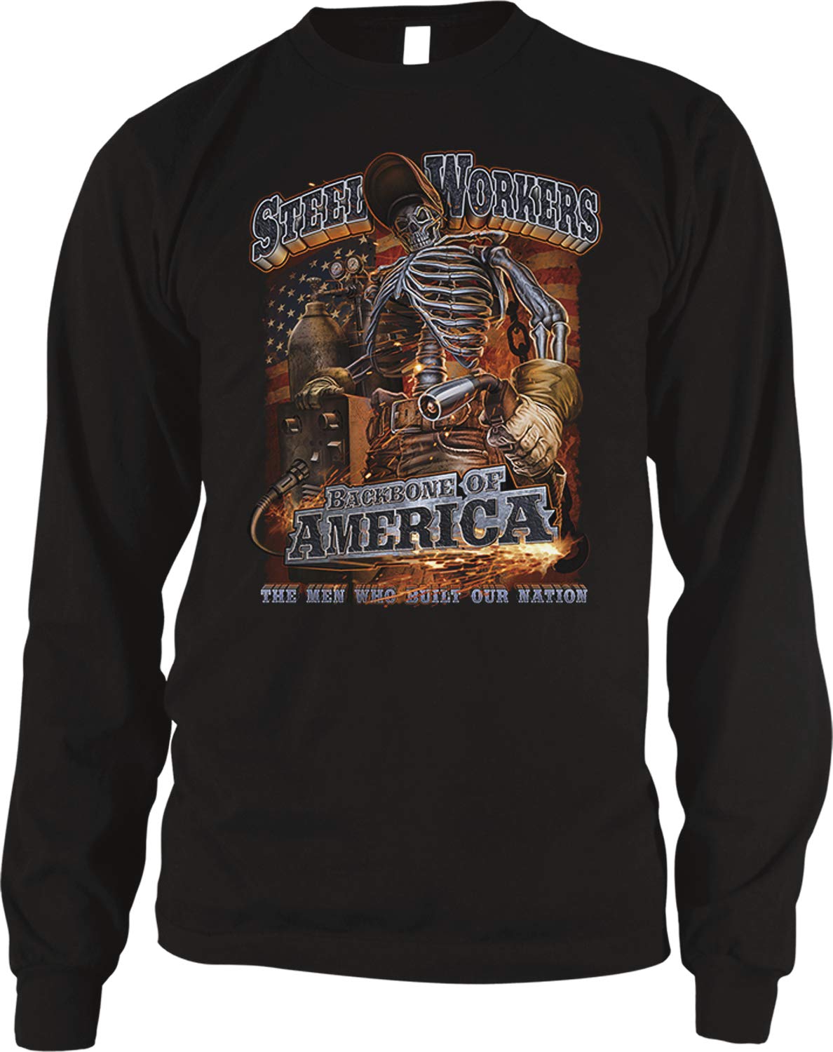 Amdesco Men's Steel Workers Backbone of America Thermal Shirt - Heavy Duty Workwear for Cold Weather - Ideal for Construction, Outdoor Jobs & Winter Activities