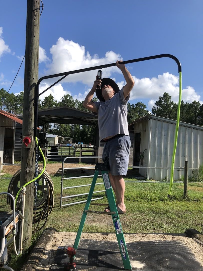 **Horse Wash Stall Hose Boom - 180° Swivel Wall Mount Hose Boom Arm for Tangle-Free Horse Washing, Fits Standard Garden Hose (Hose Not Included) - Perfect for Stables, Barns & Equine Care**