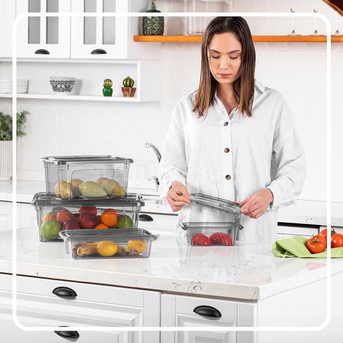 Tribello 12.5 Quart Plastic Storage Bins with Latching Lids - Set of 2 (15.5