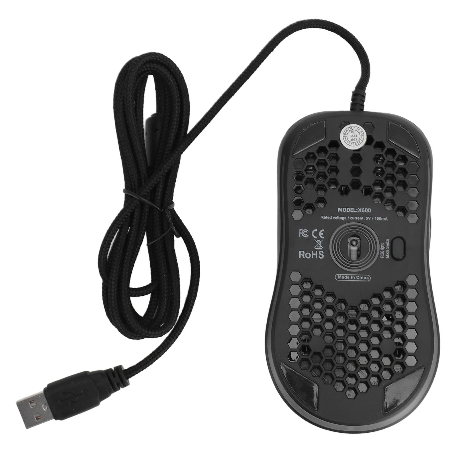 X600 Wired Gaming Mouse - 8000 DPI, 6 Programmable Buttons, Ergonomic RGB Backlight, Perfect for Laptop & Computer Gaming, Office, and Everyday Use