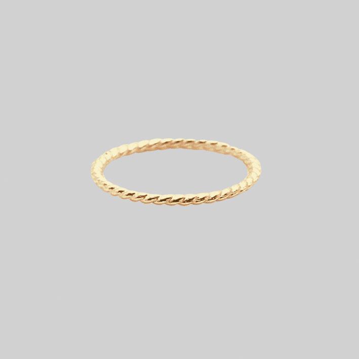 14K Gold Plated Twisted Midi Ring for Women - Elegant Stackable Jewelry for Everyday Wear, Parties & Special Occasions