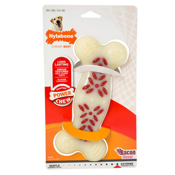 Nylabone Power Chew Action Ridges Durable Dog Chew Toy for Aggressive Chewers - Great for Teething Puppies & Dental Health