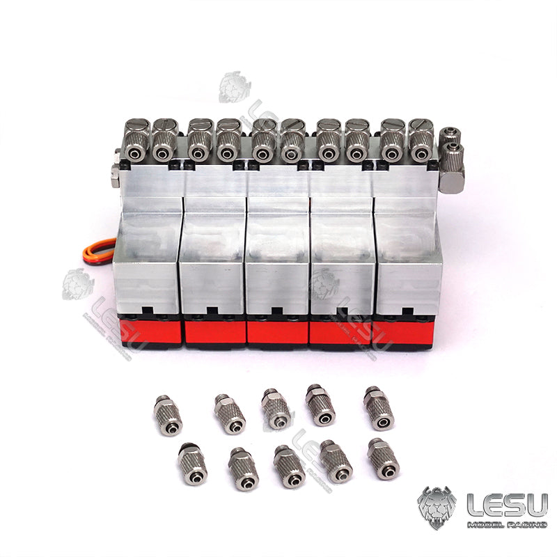 1/14 LESU Metal Reversing Valve - 1/2/3/4/5/6 Channel Directional Control Valve Servo for RC Hydraulic Dump Truck, Loader, Excavator - Perfect for DIY RC Construction Vehicle Models and Hydraulic System Upgrades