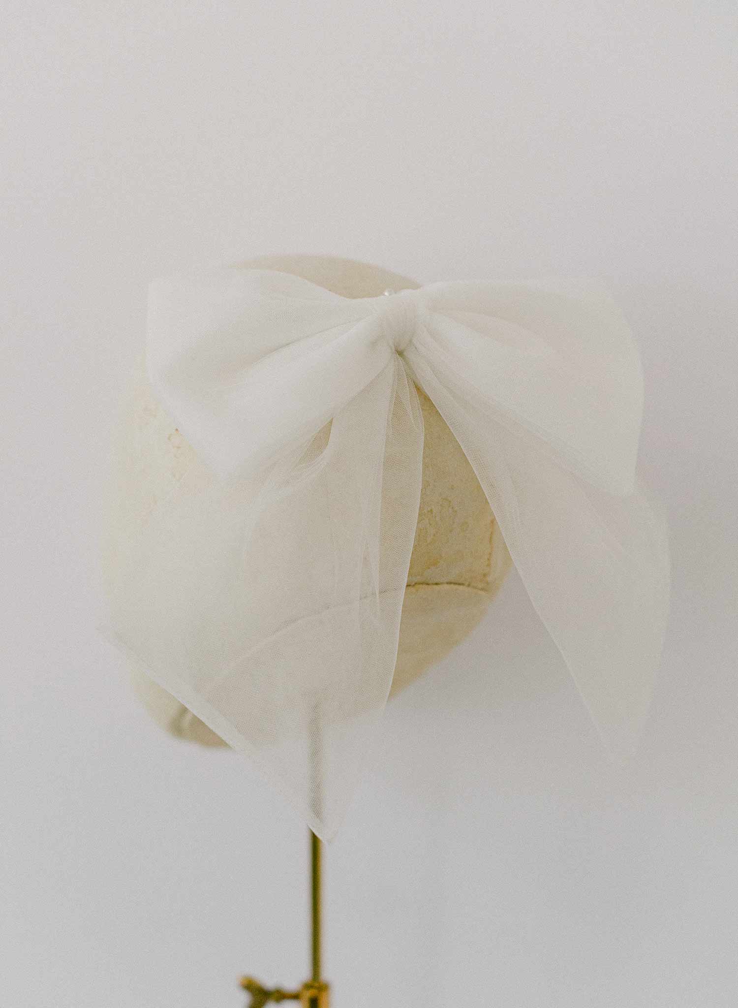 Elegant Tulle Bridal Bow Hair Clip - Style #2355 for Weddings, Prom & Special Occasions