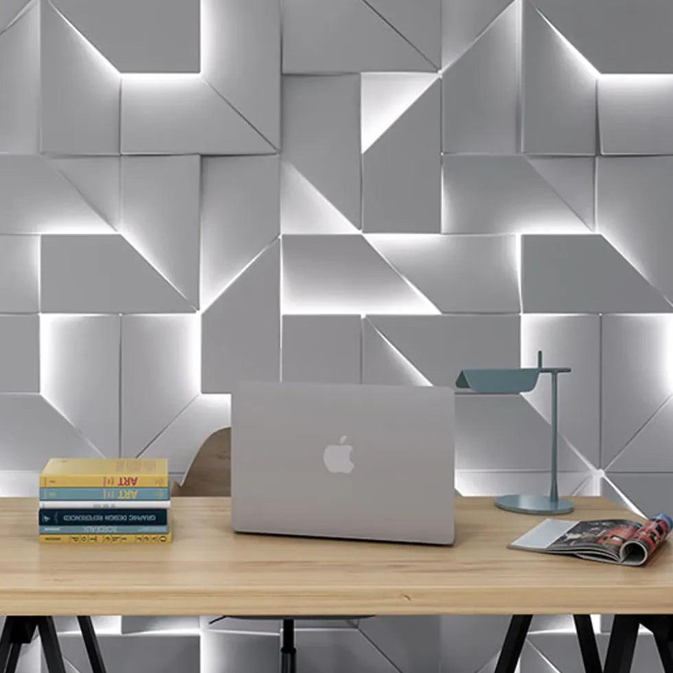 Modern Geometric Panel White LED Wall Lights - Sleek Contemporary Lighting for Living Room, Bedroom, and Office Decor