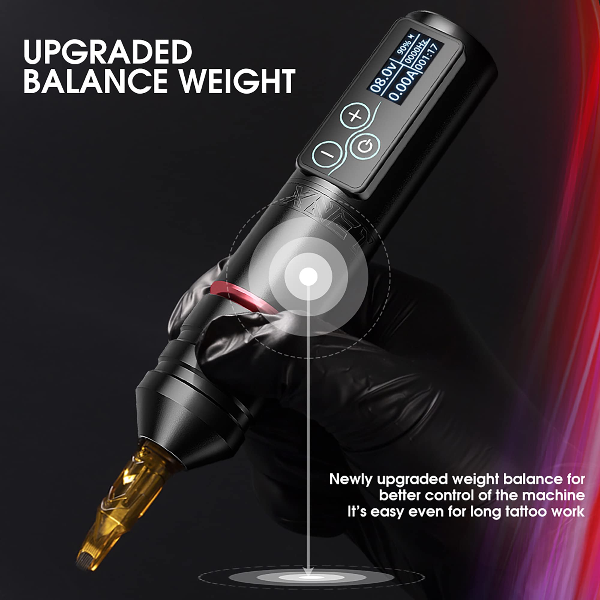 Xnet Vane Wireless Tattoo Machine - Professional Rotary Tattoo Pen with Brushless Motor, 2400mAh Battery, LED Touch Screen Display & 2 Extra Batteries for Tattoo Artists | Perfect for Studio Work & Professional Tattooing