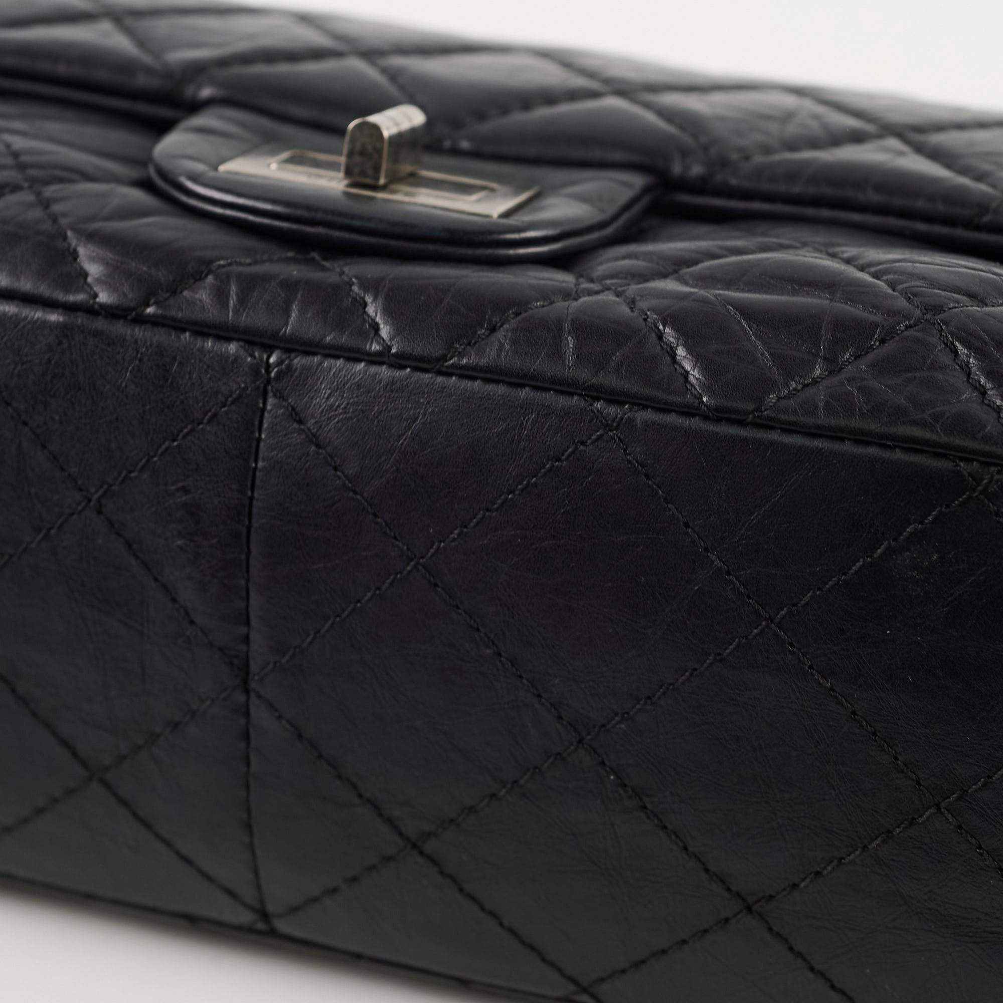 Chanel Reissue 2.55 Large (227 Size) Black Calfskin Bag with Ruthenium Hardware - Luxury Shoulder Bag for Women, Perfect for Work, Evening Events & Special Occasions
