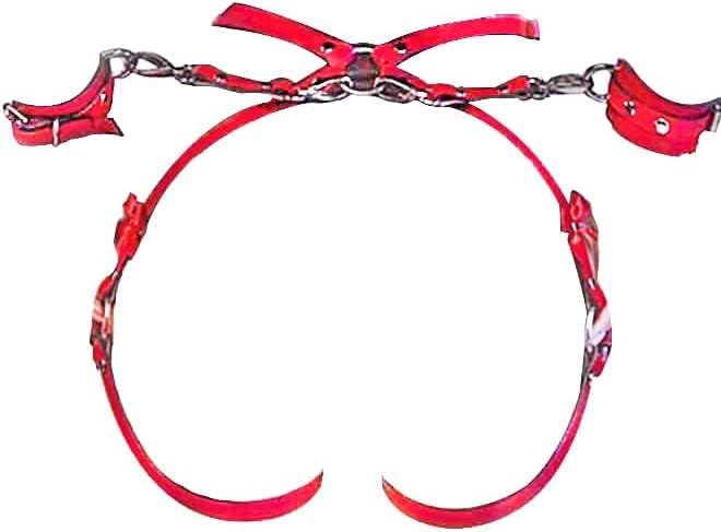Punk Leather Body Chain for Women - Sexy Body Harness Belt with Leg Chain - Gothic Rave Party & Nightclub Jewelry - Perfect for Halloween, Bachelorette Parties & Festivals (Red)