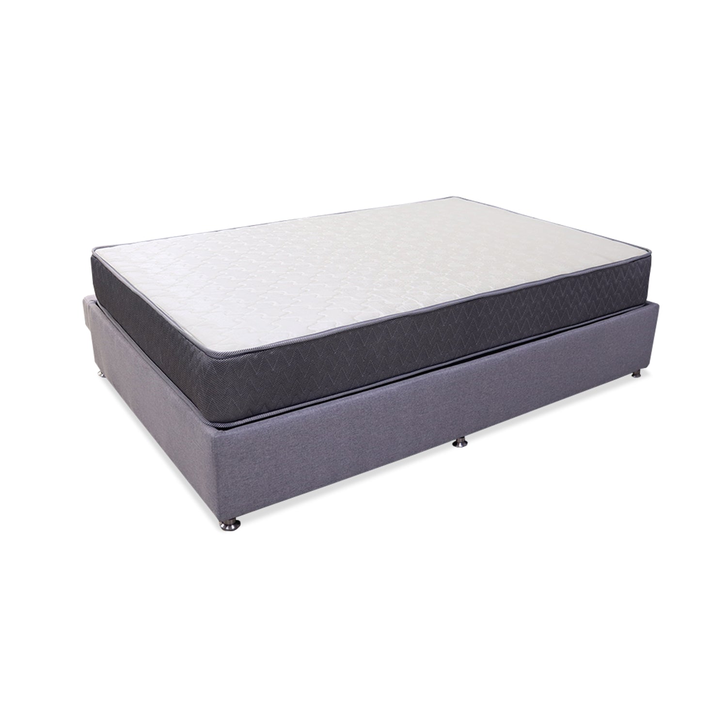 Tanner Light Gray Platform Bed Frame with Mattress Combo, 100x190cm Single Size - Perfect for Small Bedrooms, Guest Rooms & Modern Apartments