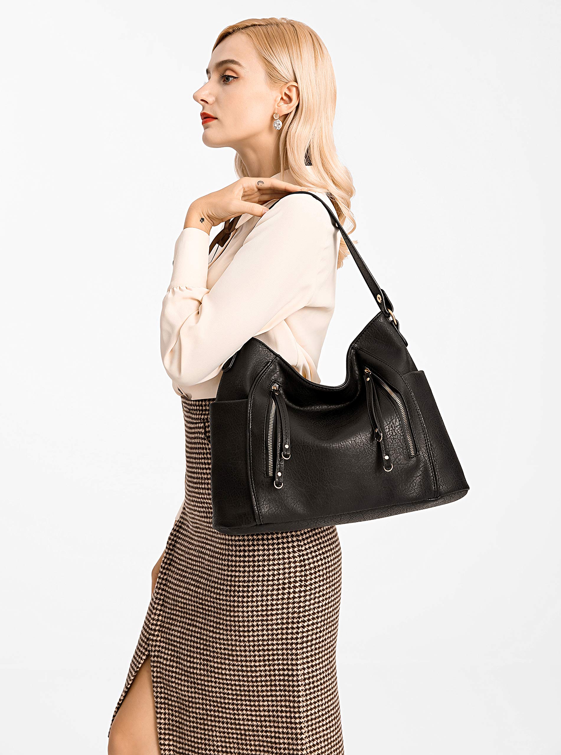 Stylish Women's PU Leather Hobo Shoulder Bag - Large Capacity Crossbody Purse with Zipper for Daily Use, Work & Travel | Fashionable & Functional Handbag