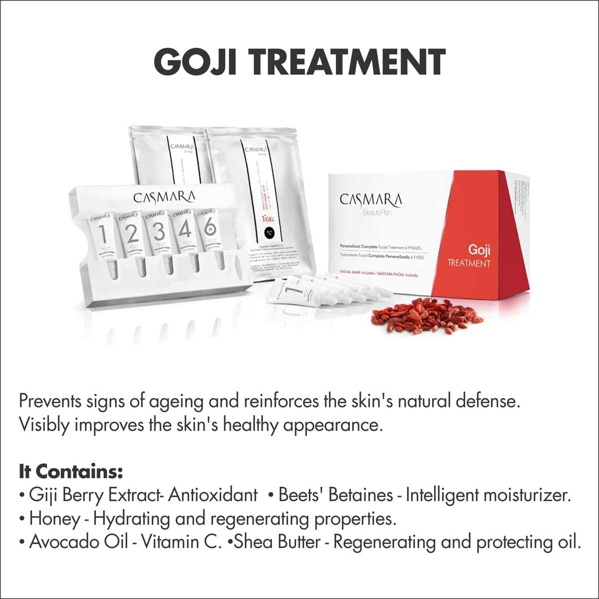 Casmara Goji Treatment Unisex Facial Kit - Anti-Oxidant Facial Care for Glowing Skin | Perfect for Spa Nights & Self-Care Routines