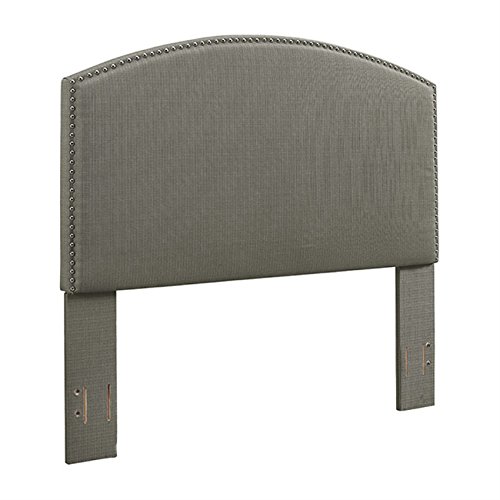 Ergode Cassie Bedset - Timeless Style with Curved Headboard in Shadow Gray & Antique Brass/Nickel Trim | Sturdy Frame & Easy Assembly | Perfect for Master Bedroom, Guest Room & Modern Home Decor