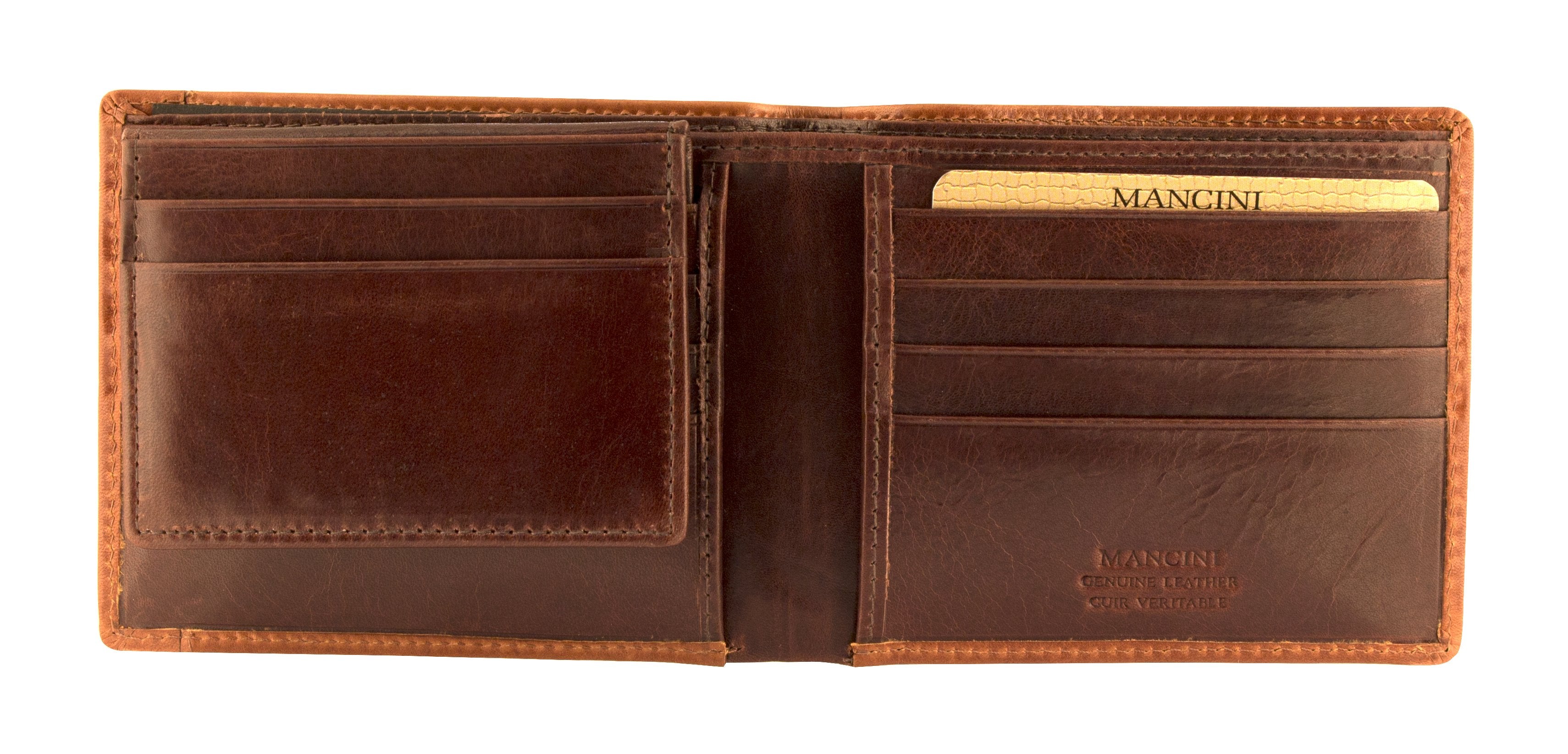 Mancini CASABLANCA Collection Men's RFID Blocking Leather Wallet with Removable ID Passcase - Slim Bifold Billfold for Business & Travel