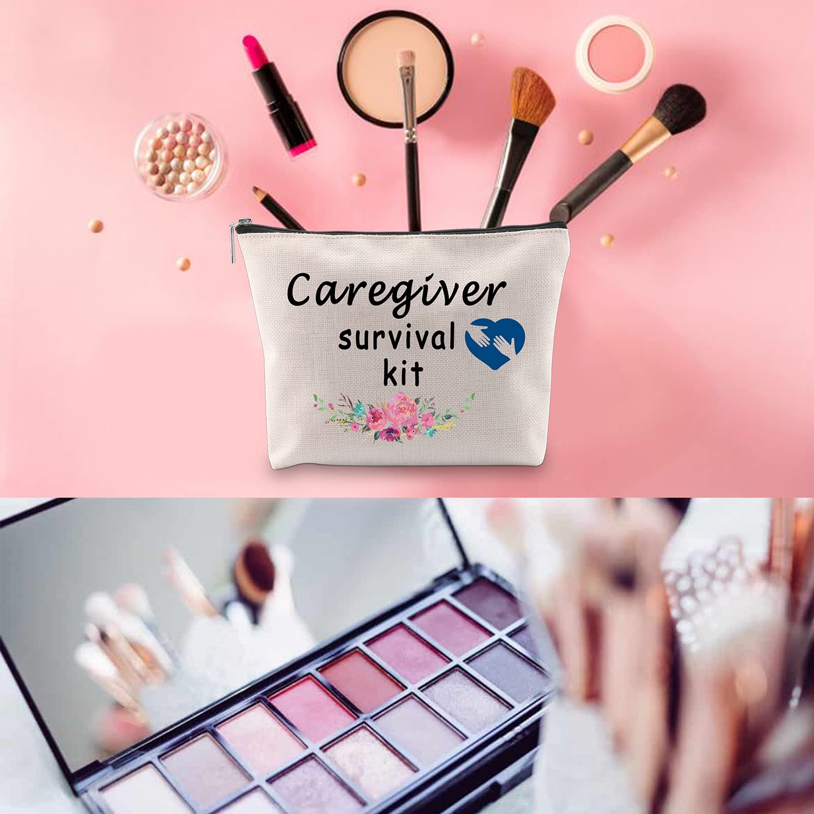 Caregiver Survival Kit - Premium Zipper Pouch & Makeup Bag Gift Set for Babysitters, Nannies, Daycare Workers, Nurses & Caretakers - Perfect for Daily Essentials Organization & On-the-Go Caregiving