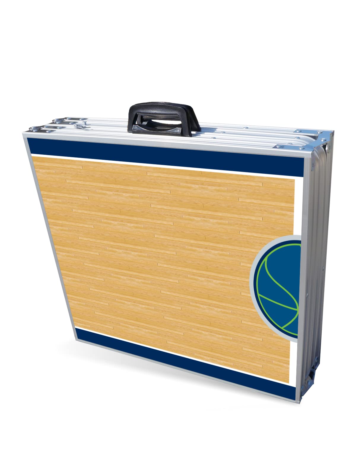 8-Foot Folding Portable Beer Pong Table with LED Lights & Optional Cup Holes - Minnesota Basketball Court Design - Perfect for Parties, Tailgates & Backyard Games (Choose Your Model)