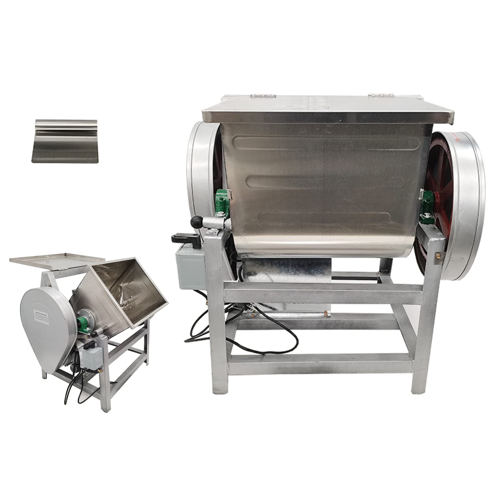 TECHTONGDA 15KG Commercial Electric Dough Mixer - Heavy Duty Stand Mixer with 90° Tilt & 15.5x12x14inch Bowl - Perfect for Pizza Dough, Bread, Pastries - Ideal for Bakeries, Pizzerias, Schools & Restaurants (110V)