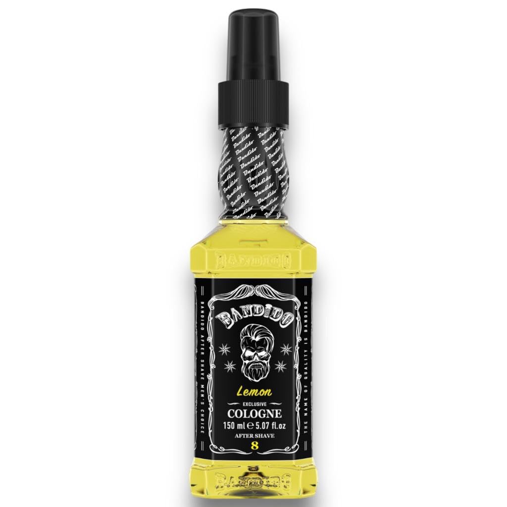 Bandido Aftershave Cologne for Men | Traditional Turkish Eau de Cologne Spray with 70% Alcohol Content | Refreshing Lemon Scent 150ml | Perfect for Post-Shave, Grooming & Daily Fragrance