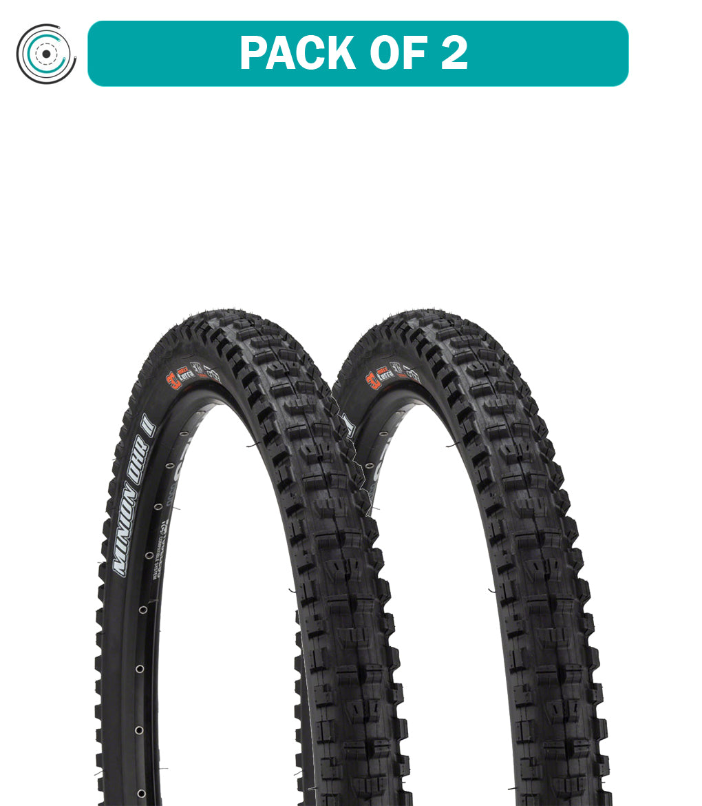 2 Pack Maxxis Minion DHR II 27.5x2.4 MTB Tires - 3C MaxxGrip Compound, Durable Tubeless Ready Downhill Bike Tires for Mountain Biking & Trail Riding