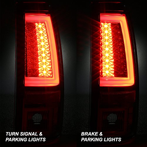 AKKON LED Black Tail Lights Brake Lamps Pair for 1999-2002 Chevy Silverado 1500/2500 & 1999-2006 GMC Sierra Pickup Truck - Upgrade Your Truck's Style & Visibility for Night Driving & Off-Road Adventures